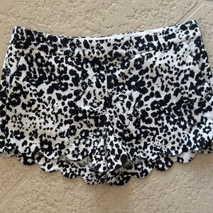 J. Crew Black and White Patterned High Waist Shorts